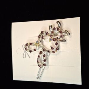 Purple Sparkling Bunny Hair Clip